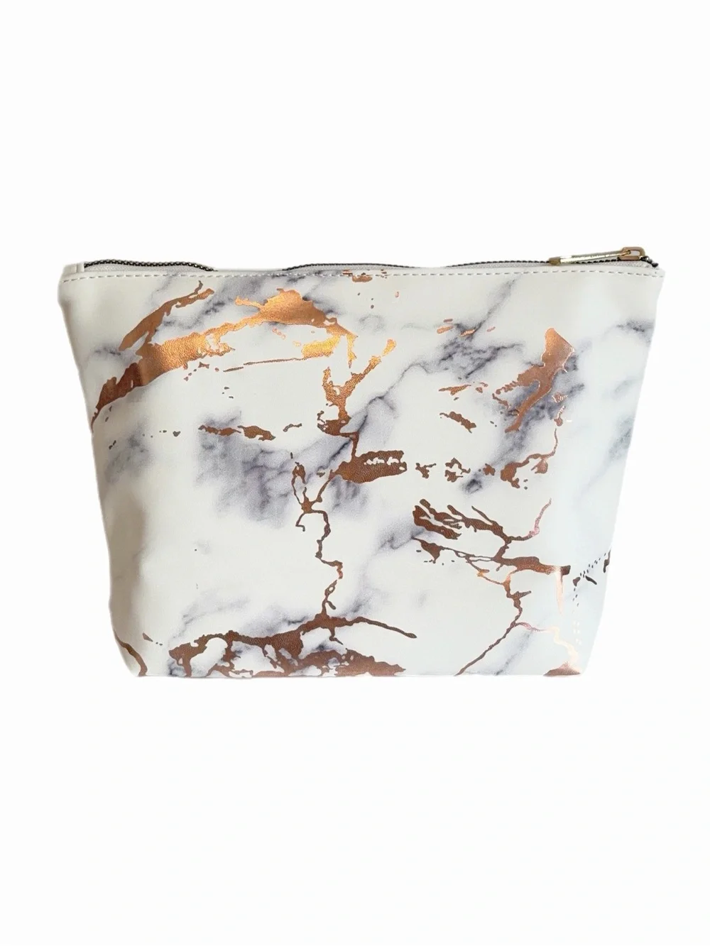 Ulta White Marble Print Cosmetic Pouch